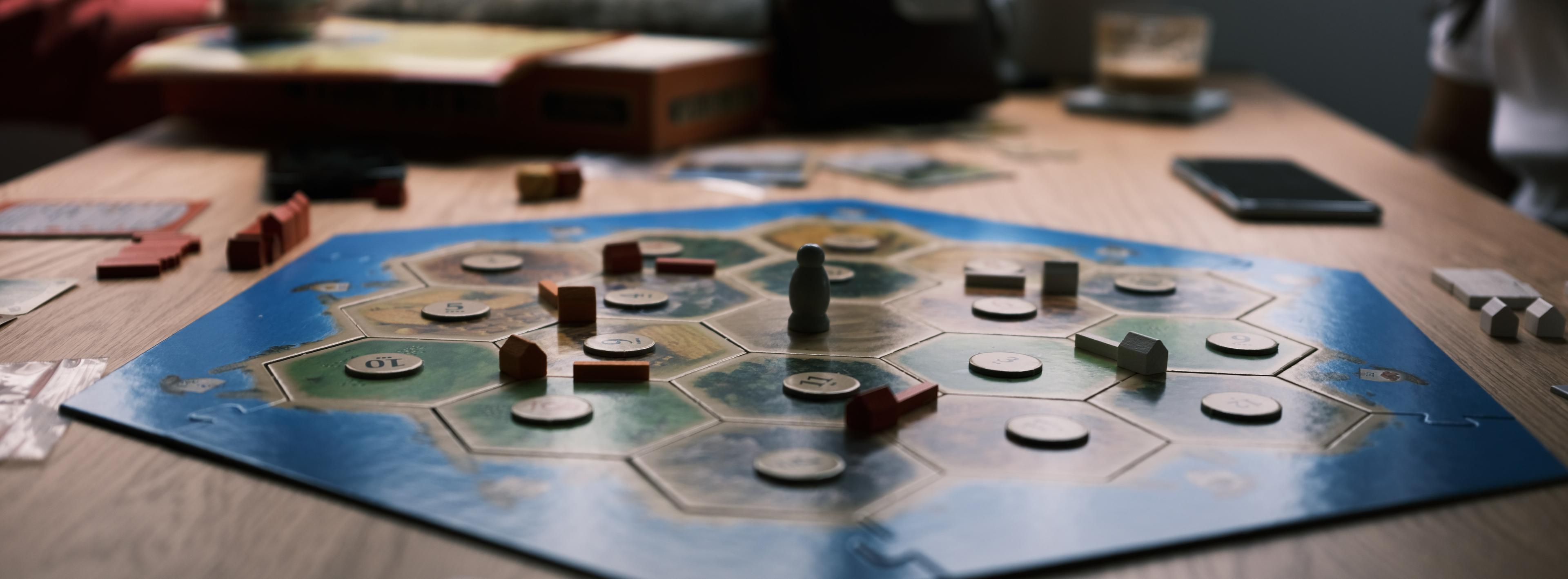 A photograph of the boardgame Catan.