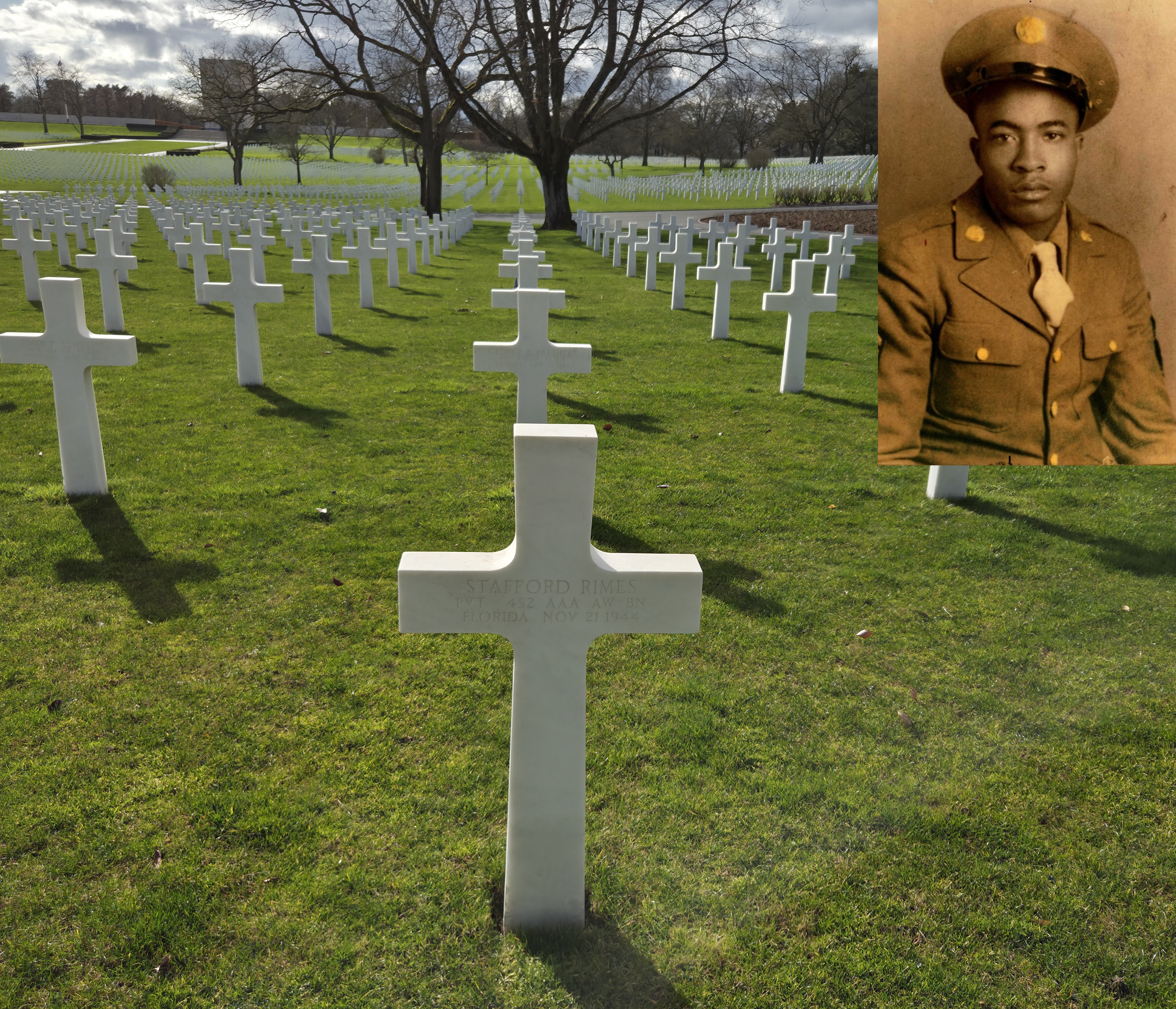 Stafford Rimes of the 452nd Anti-Aircraft Artillery Battalion. (Photograph courtesy of Rimes family)