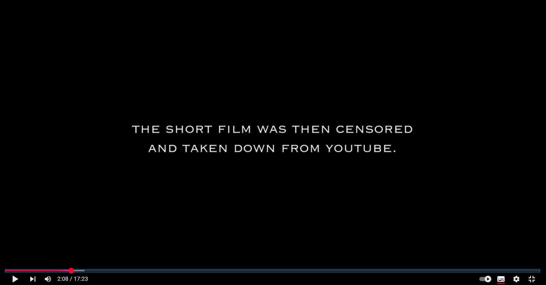 A still from the movie You've Shed Blood by Alessandro Pepe / Alexx Hermánn with Leone Frisa as a historical consultant, explaining that it was taken down on Youtube, while the film is watched on Youtube.